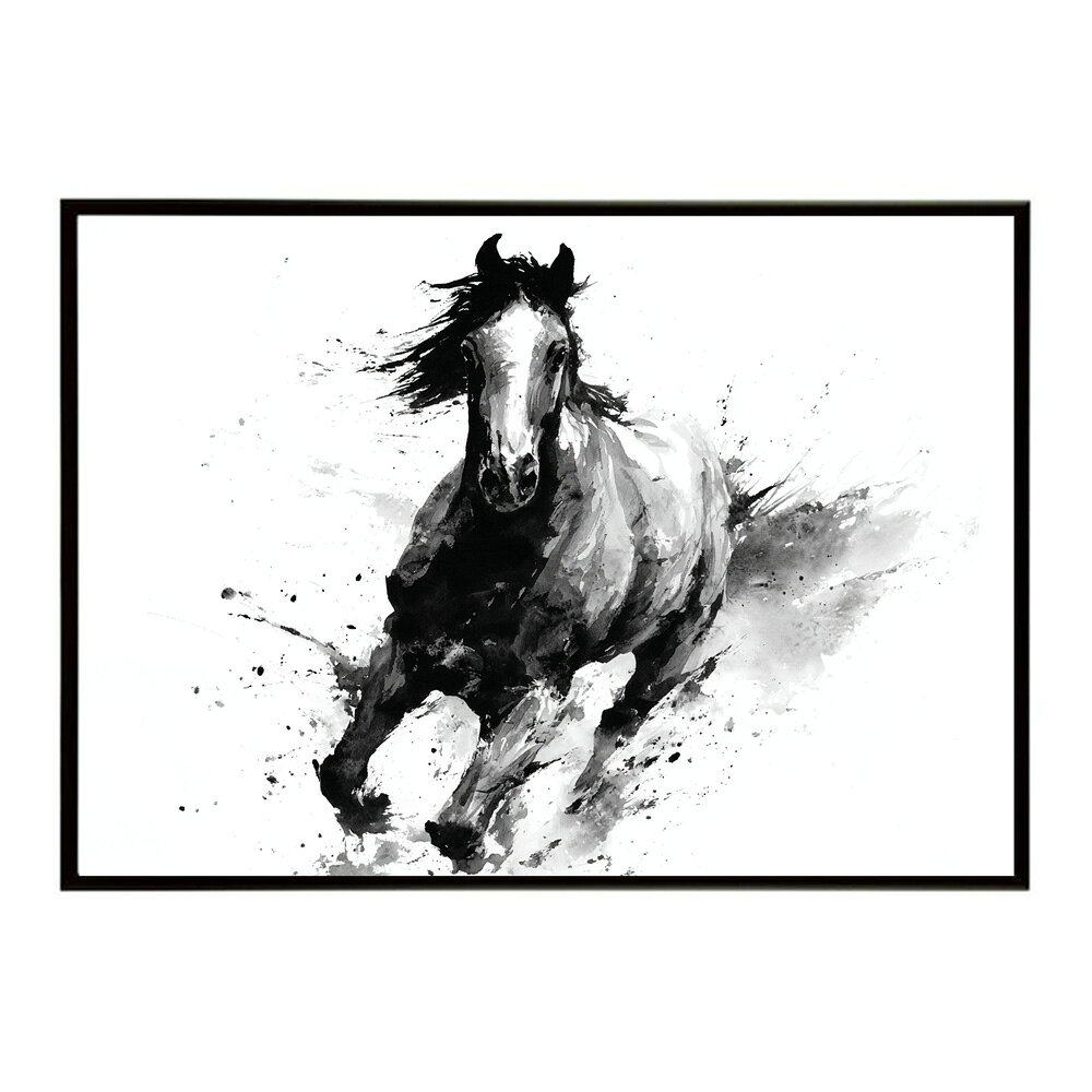 ホースポスター 馬 抽象アート 干支 牛 2026 運気 風水 モダンデザイン 壁掛け インテリア おしゃれ フォト イラスト お洒落 特大 大きい【km-poster-1759】