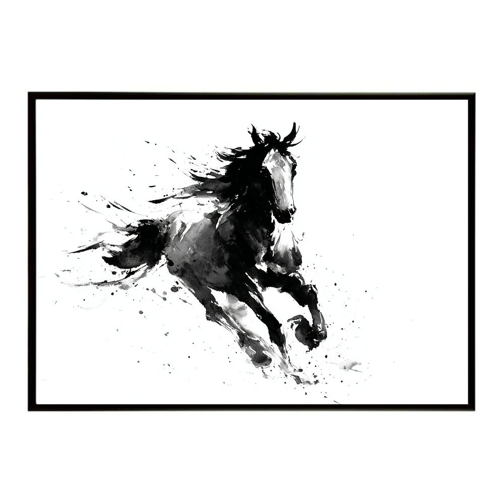 ホースポスター 馬 抽象アート 干支 牛 2026 運気 風水 モダンデザイン 壁掛け インテリア おしゃれ フォト イラスト お洒落 特大 大きい【km-poster-1760】