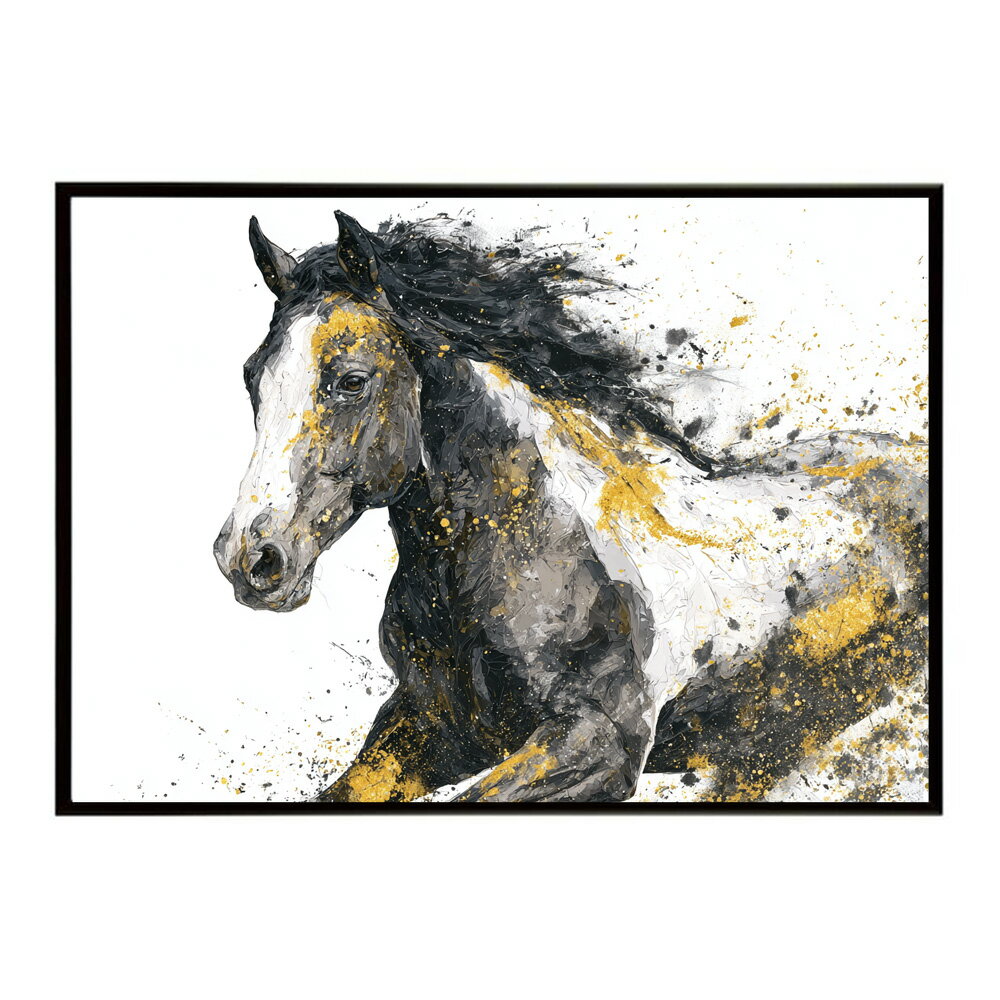 Rakuten - ホースポスター 馬 抽象アート 干支 牛 2026 運気 風水 モダンデザイン 壁掛け インテリア おしゃれ フォト イラスト お洒落 特大 大きい【km-poster-1893】