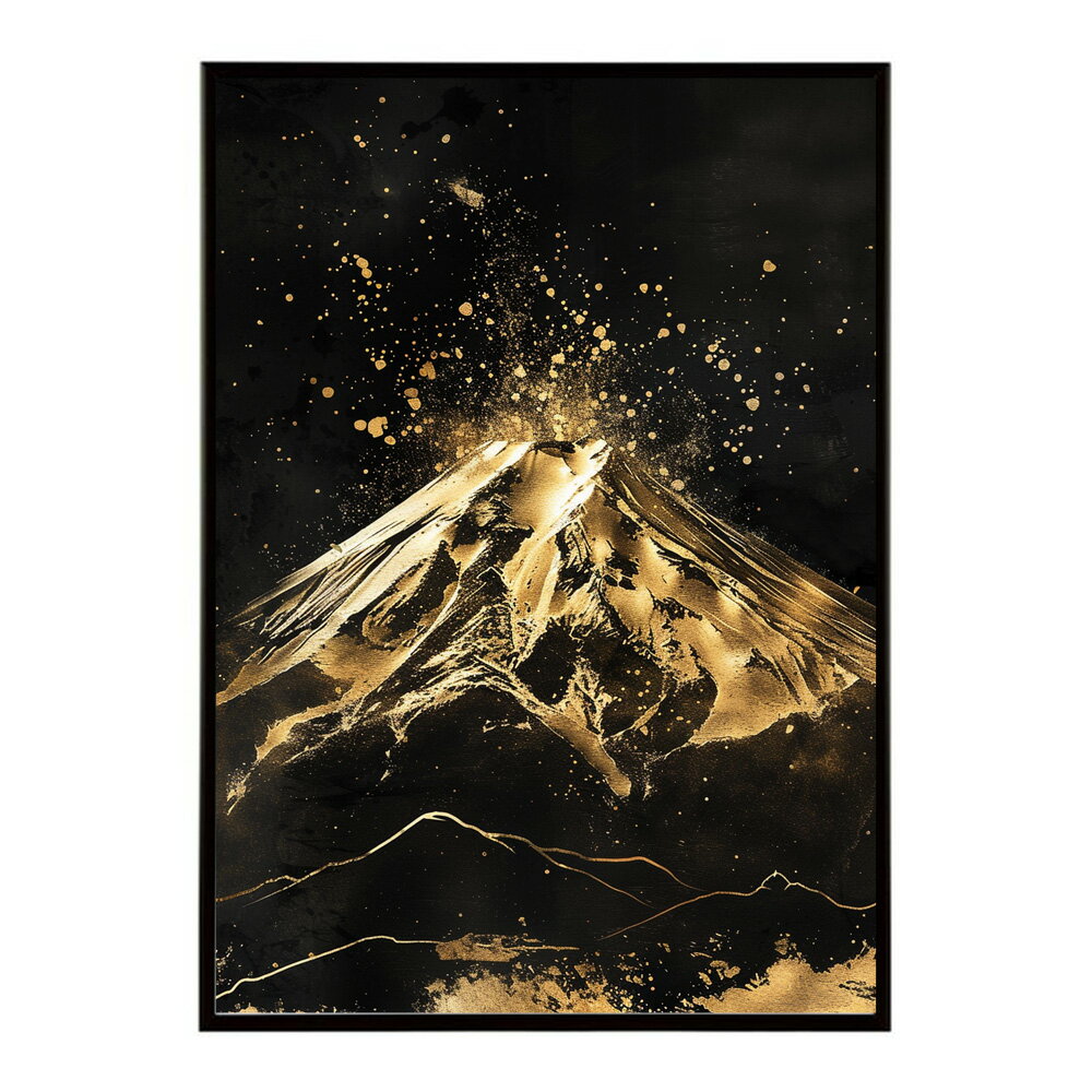 黄金富士 富士山 ふじさん 日本 景色 ゴールド 開運 縁起 和モダン ポスター インテリア プリントポスター フォト イラスト お洒落 特大 大きい【lm-poster-9772】