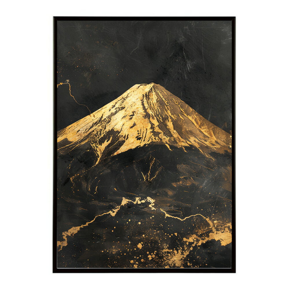 Rakuten - 黄金富士 富士山 ふじさん 日本 景色 ゴールド 開運 縁起 和モダン ポスター インテリア プリントポスター フォト イラスト お洒落 特大 大きい【lm-poster-9808】