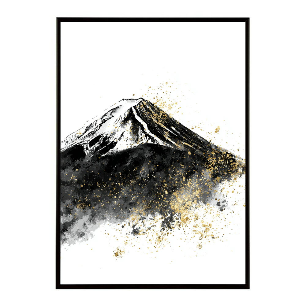 黄金富士 富士山 ふじさん 日本 景色 ゴールド 開運 縁起 和モダン ポスター インテリア プリントポスター フォト イラスト お洒落 特大 大きい【lm-poster-9858】