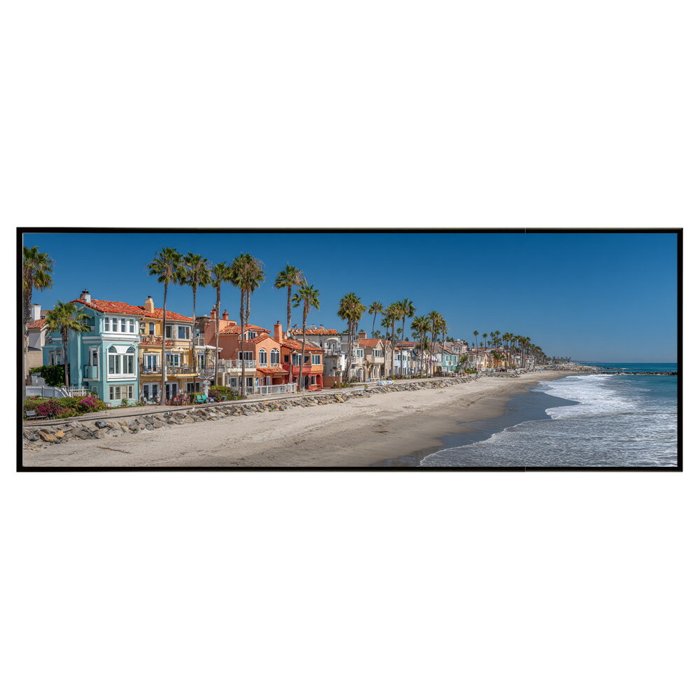 海 サーフ 西海岸 風景画 絵画 コースタル 波 ブルー サーフ 景色 風景 自然パノラマポスター (297mm×840mm) フレーム 横長 額縁 インテリア アルミフレーム 絵画 作品 水平 アート 【pn-poster-355】
