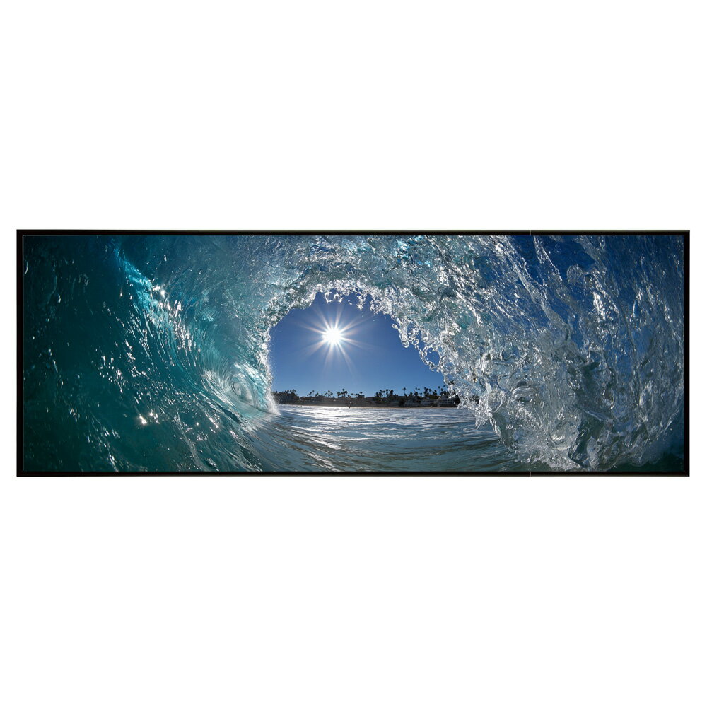 Rakuten - 海 サーフ 西海岸 風景画 絵画 コースタル 波 ブルー サーフ 景色 風景 自然パノラマポスター (297mm×840mm) フレーム 横長 額縁 インテリア アルミフレーム 絵画 作品 水平 アート 【pn-poster-546】