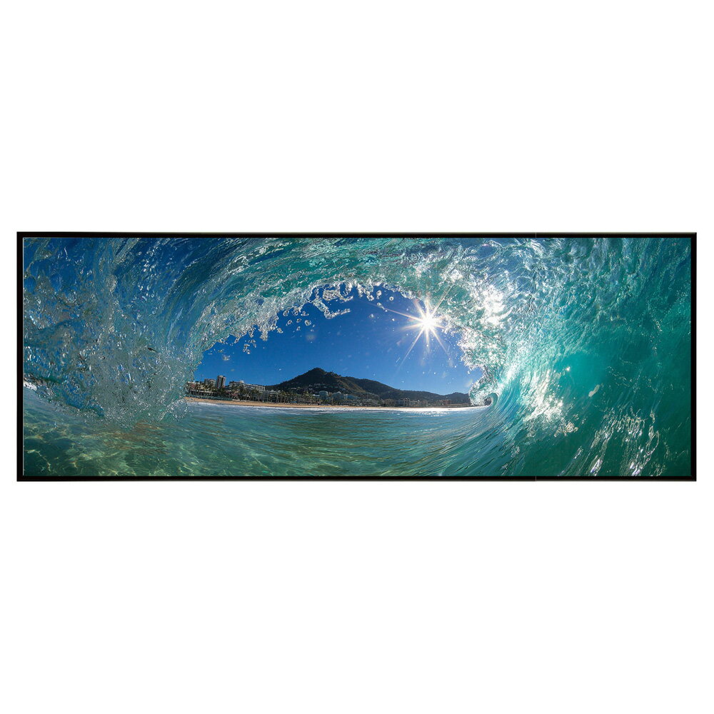 Rakuten - 海 サーフ 西海岸 風景画 絵画 コースタル 波 ブルー サーフ 景色 風景 自然パノラマポスター (297mm×840mm) フレーム 横長 額縁 インテリア アルミフレーム 絵画 作品 水平 アート 【pn-poster-580】