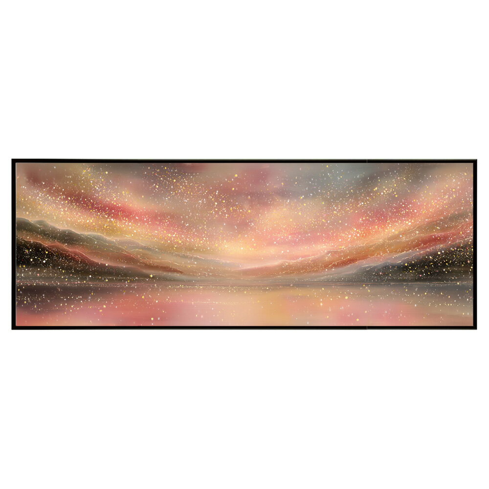 マーブル カラフル カラー 虹 風景 景色 絵画 絵 名画 画家 油絵 水彩 景色パノラマポスター (297mm×840mm) フレーム 横長 額縁 インテリア アルミフレーム 絵画 作品 水平 アート 【pn-poster-820】(3.0)