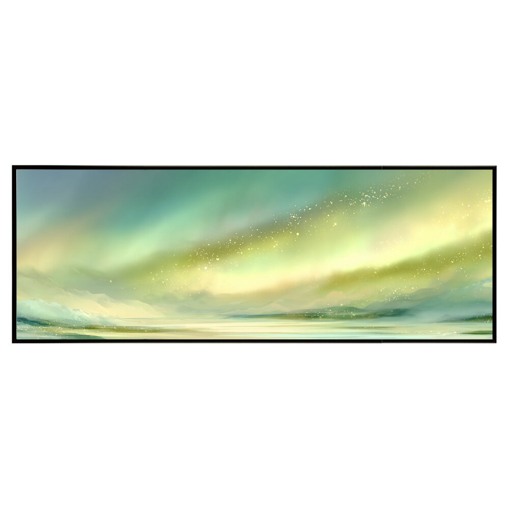 マーブル カラフル カラー 虹 風景 景色 絵画 絵 名画 画家 油絵 水彩 景色パノラマポスター (297mm×840mm) フレーム 横長 額縁 インテリア アルミフレーム 絵画 作品 水平 アート 【pn-poster-823】