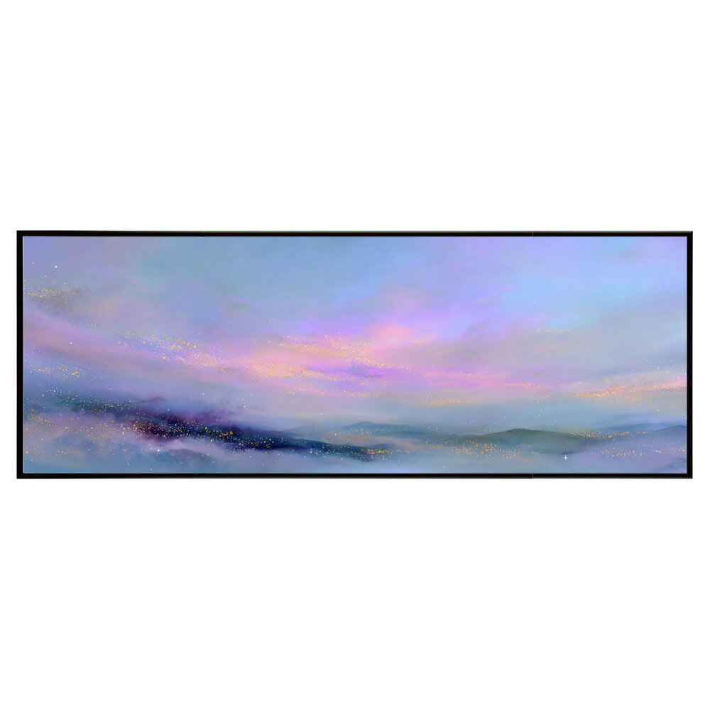 マーブル カラフル カラー 虹 風景 景色 絵画 絵 名画 画家 油絵 水彩 景色パノラマポスター (297mm×840mm) フレーム 横長 額縁 インテリア アルミフレーム 絵画 作品 水平 アート 【pn-poster-839】