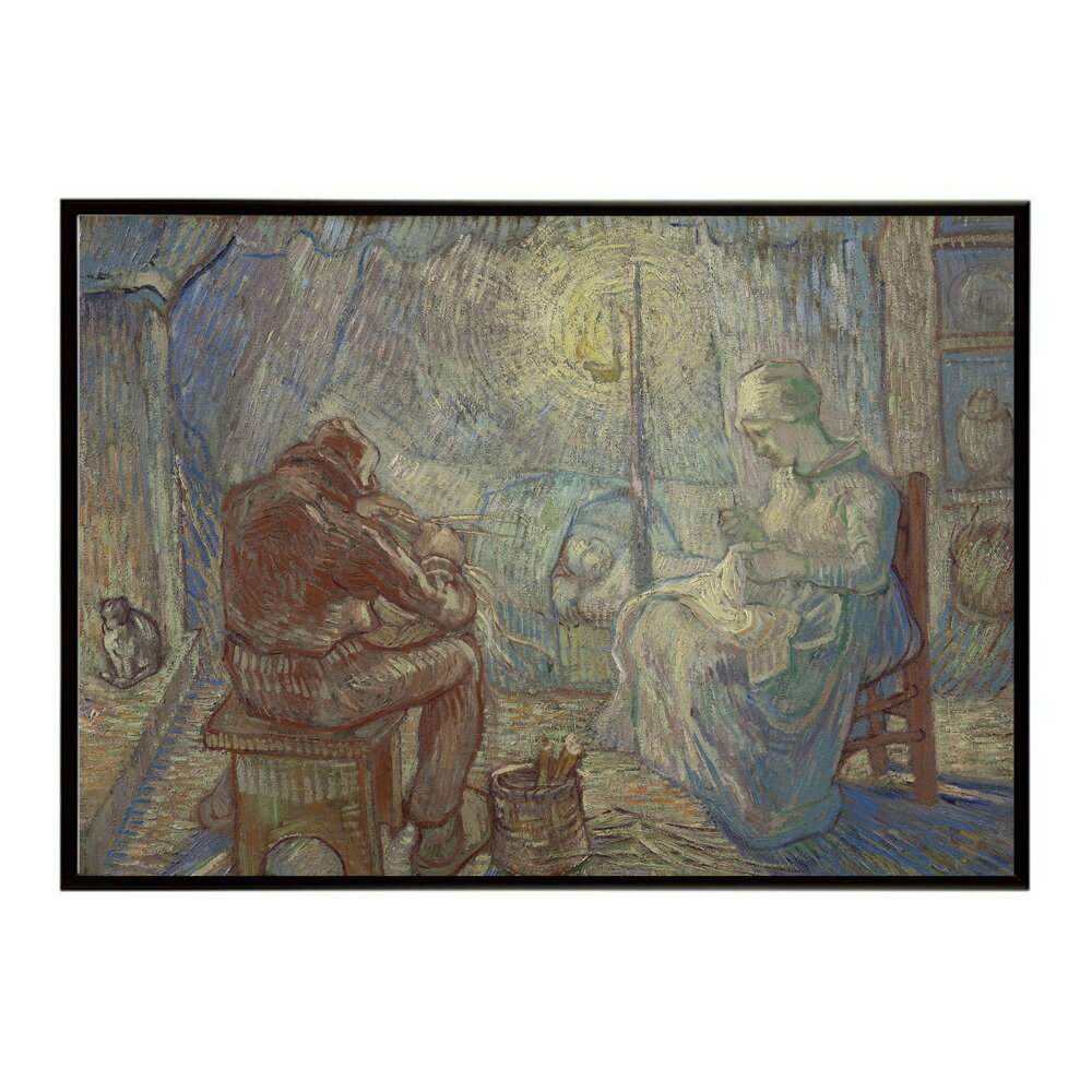 ゴッホ 夜の風景画 Night 【Vincent van Gogh】 (After Millet) 絵画 ポスター デジタルリマスター 名画 絵 復刻 油絵 水彩 【bn-poster-7657】