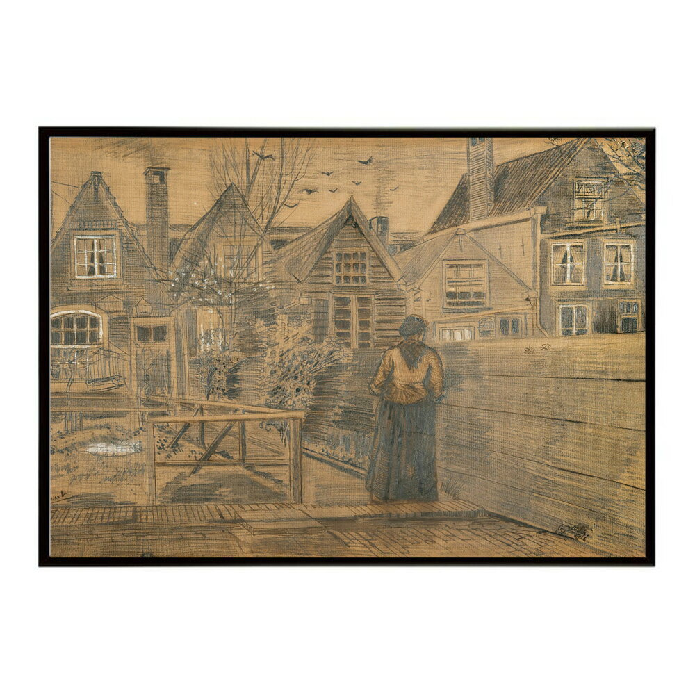 ゴッホ 風景画 Houses Seen From The Back Window Of Sien’s Mother’s House 【Vincent van Gogh】 (1882) 絵画 ポスター デジタルリマスター 名画 絵 復刻 油絵 水彩 【bn-poster-7725】