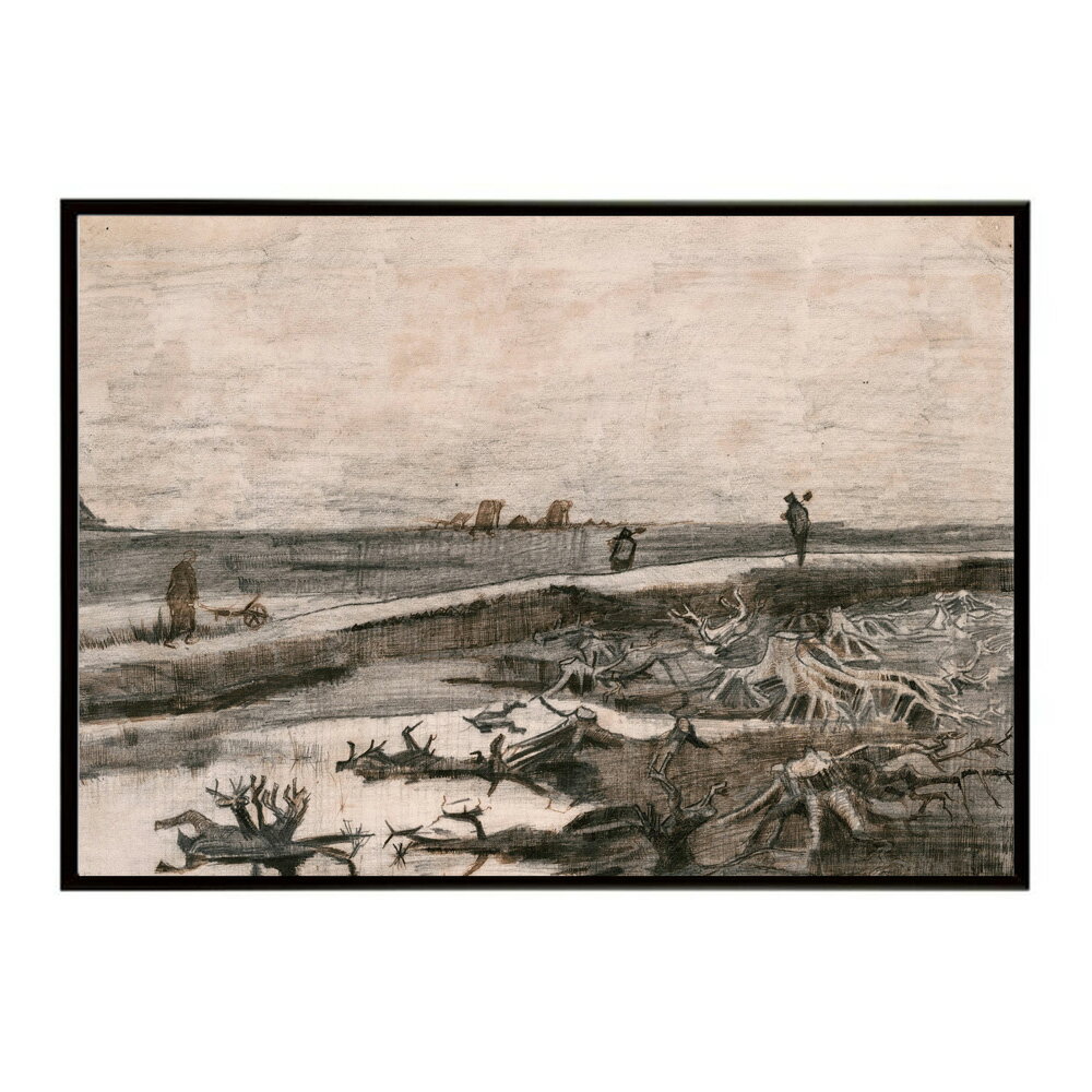 ゴッホ 風景 with Bog Trunks Landscape with Bog Trunks (Travaux aux Champs) 【Vincent van Gogh】 ..