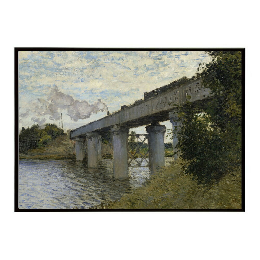 【クロード・モネ】アルジャントゥイユの橋の風景/The Railroad bridge in Argenteuil【Claude Monet】(1873 - 1874)絵画 ポスター デジタルリマスター 名画 絵 復刻 油絵 水【bn-poster-7984】