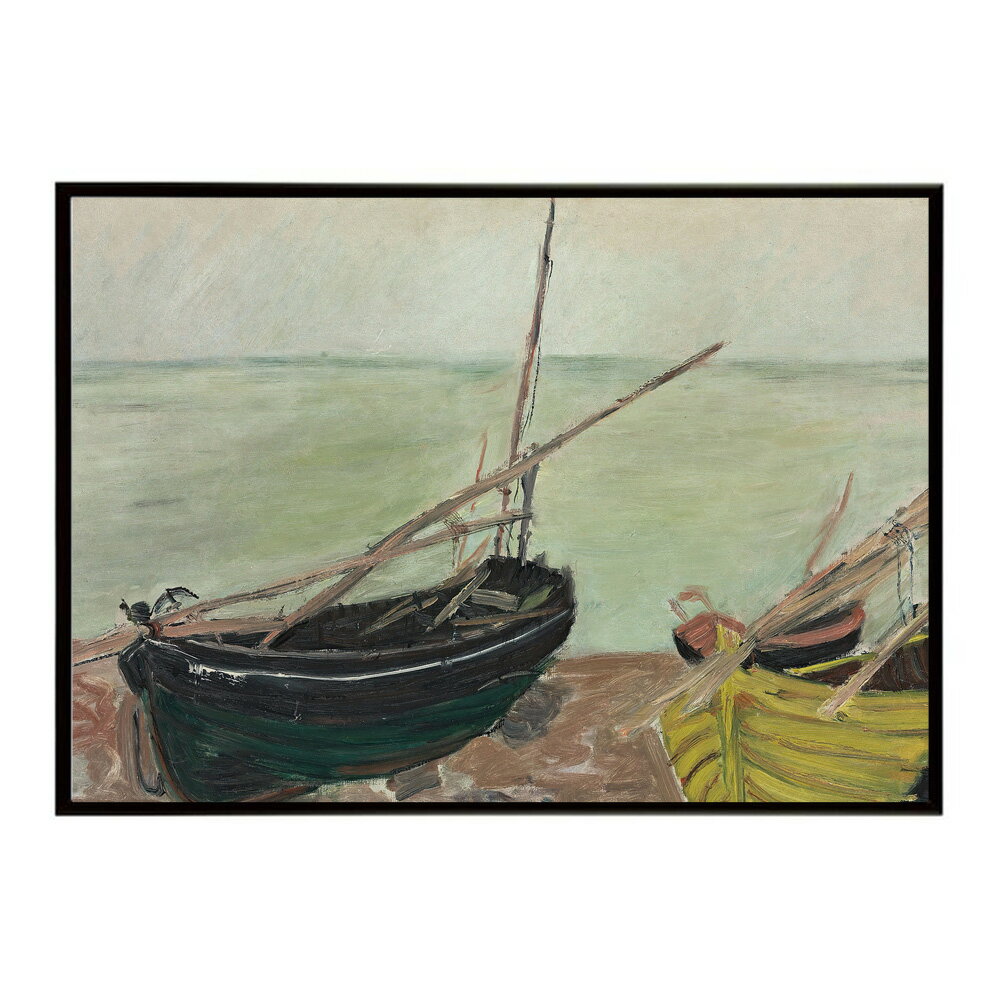 風景/?tude de bateaux sur la plage d’?tretat(1885)絵画 ポスター デジタルリマスター 名画 絵 復刻 油絵 水