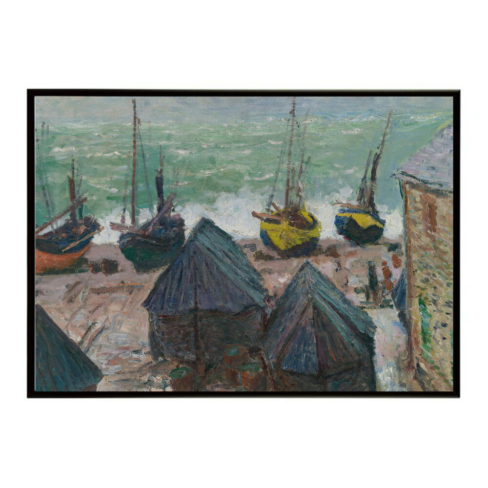 海辺の風景/Boats on the Beach at ?tretat(1885)絵画 ポスター デジタルリマスター 名画 絵 復刻 油絵 水