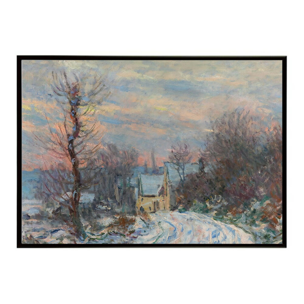 【クロード・モネ】ジヴェルニーの風景/L’entr?e De Giverny En Hiver【Claude Monet】(1885)絵画 ポスター デジタルリマスター 名画 絵 復刻 油絵 水【bn-poster-8037】
