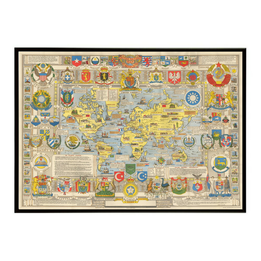 Rakuten - 古地図 ポスター アンティーク 地図 ヴィンテージ マップ インテリア レトロ カフェ風 書斎【bn-poster-8207】