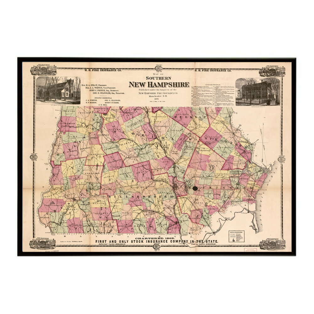 古地図 ポスター アンティーク 地図 ヴィンテージ マップ インテリア レトロ カフェ風 書斎【bn-poster-8340】