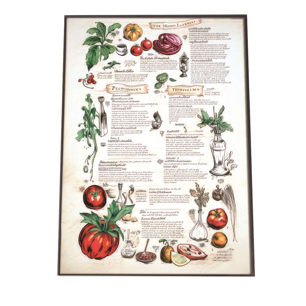 メニュー風 ポスター レストラン風 メニュー おしゃれ レトロ 食事 カフェ 手描き イラスト 装飾 アート インテリア リビング【an-poster-1469】