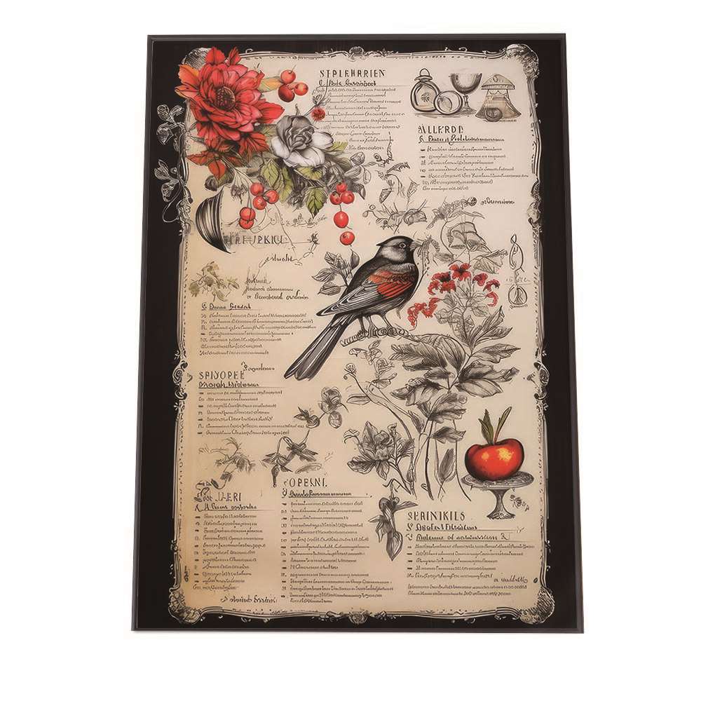 メニュー風 ポスター レストラン風 メニュー おしゃれ レトロ 食事 カフェ 手描き イラスト 装飾 アート インテリア リビング【an-poster-1476】