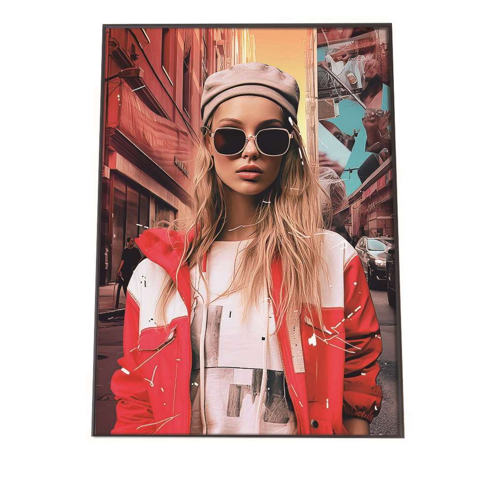 レディ コラージュ ポスター【用紙×サイズ×デザイン】 ポスター インテリア イラスト 女性 ウーマン ガールズフォト【lh-poster-1185】