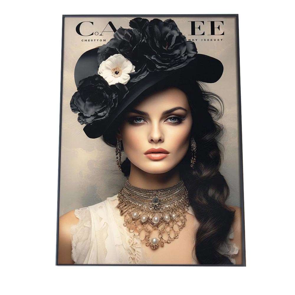 レディ イラスト フォト お洒落 ポスター ガールズ コラージュ アートプリント ポスター インテリア キレイ目【lh-poster-950】