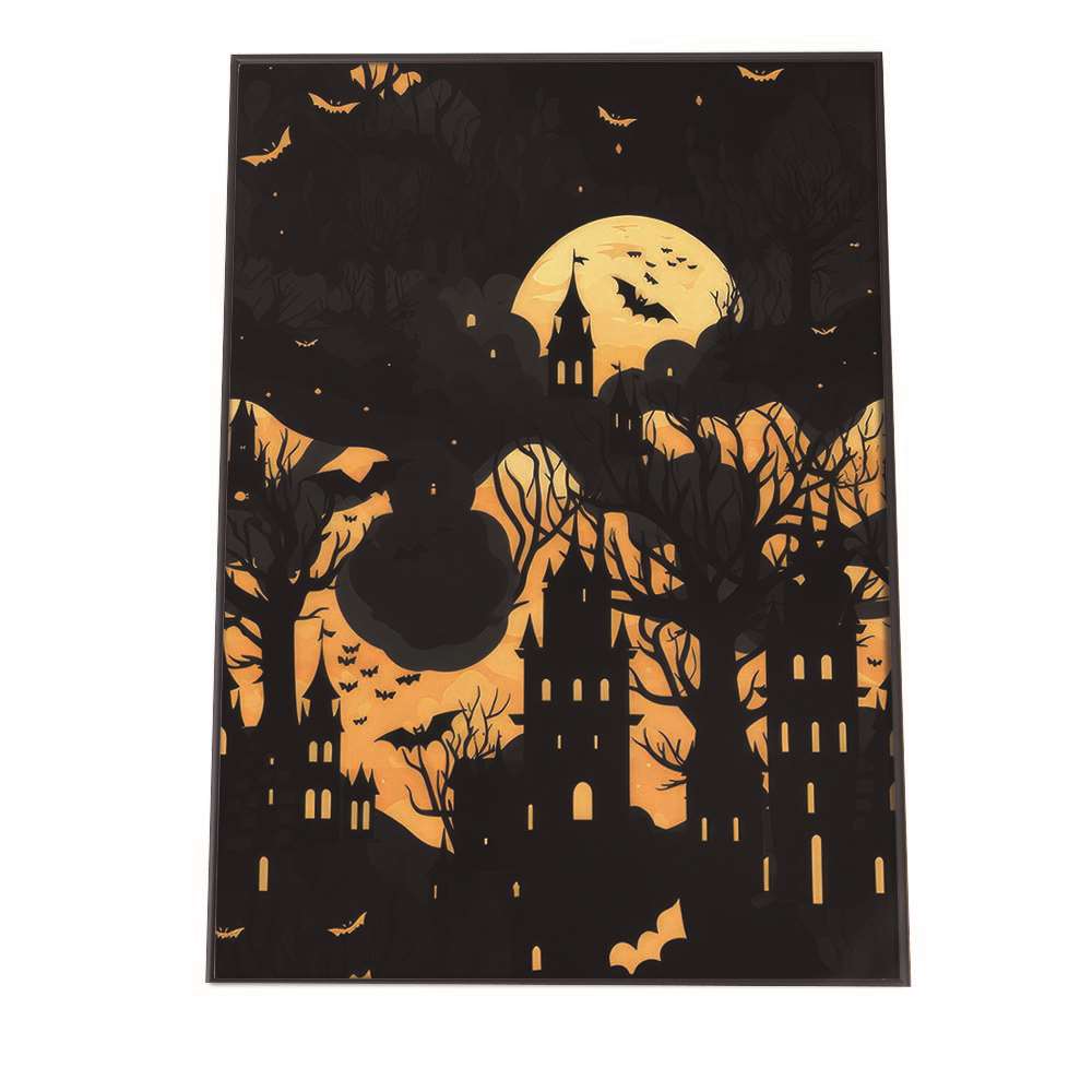 ハロウィン ハロウィーン 仮装 ポスター アートプリント ポスター インテリア パンプキン ジャックオーランタン ハロウィーン オレンジ 縦【si-poster-315】