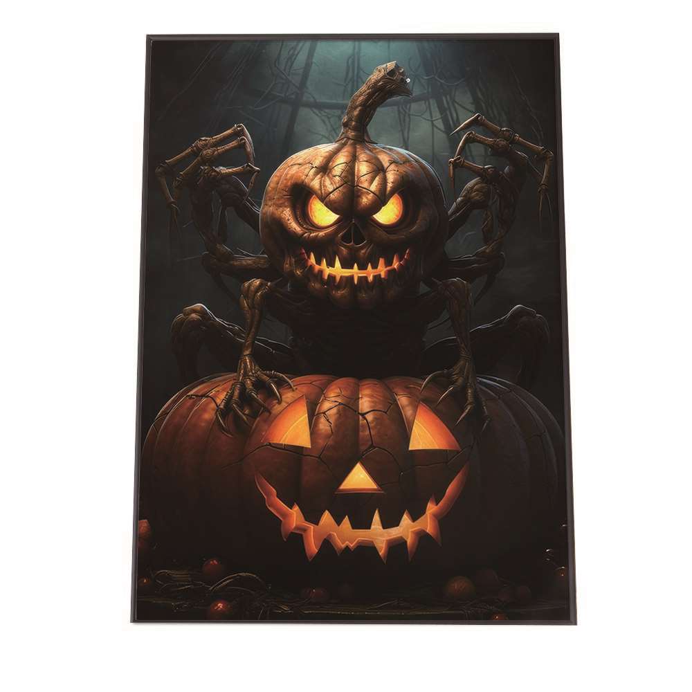 ハロウィン ハロウィーン 仮装 ポスター アートプリント ポスター インテリア パンプキン ジャックオーランタン ハロウィーン オレンジ 縦【si-poster-370】