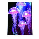 電脳 LED 機械 デジタル ネオン 未来 クラゲ ジェリーフィッシュ 水族館 水中 海 魚 インテリア ポスター サイバー【lh-poster-2750】