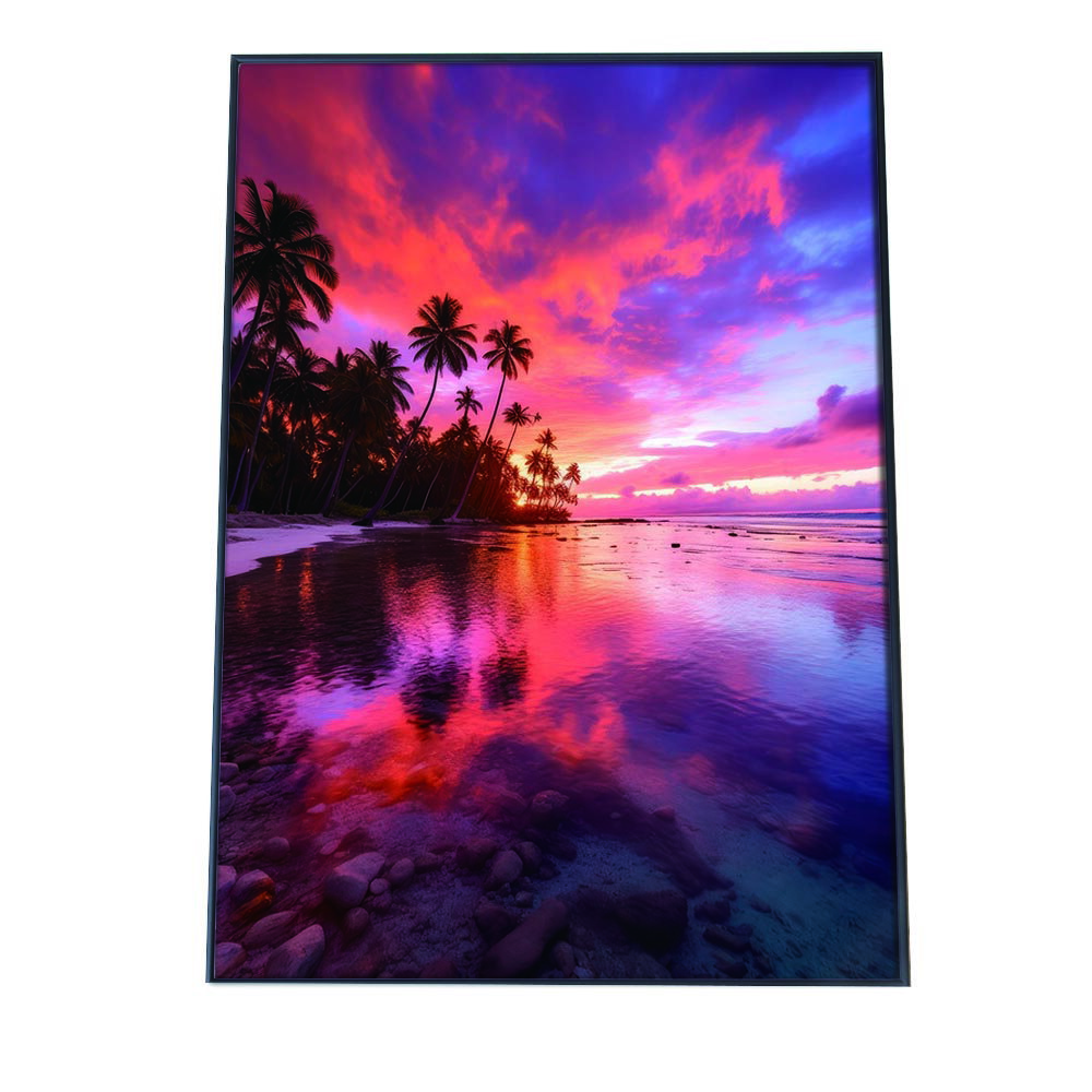 海 beach ビーチ 波 島 リゾート 夕焼け ヤシの木 ココナッツ 海岸 ポスター インテリア おしゃれ【lh-poster-2800】