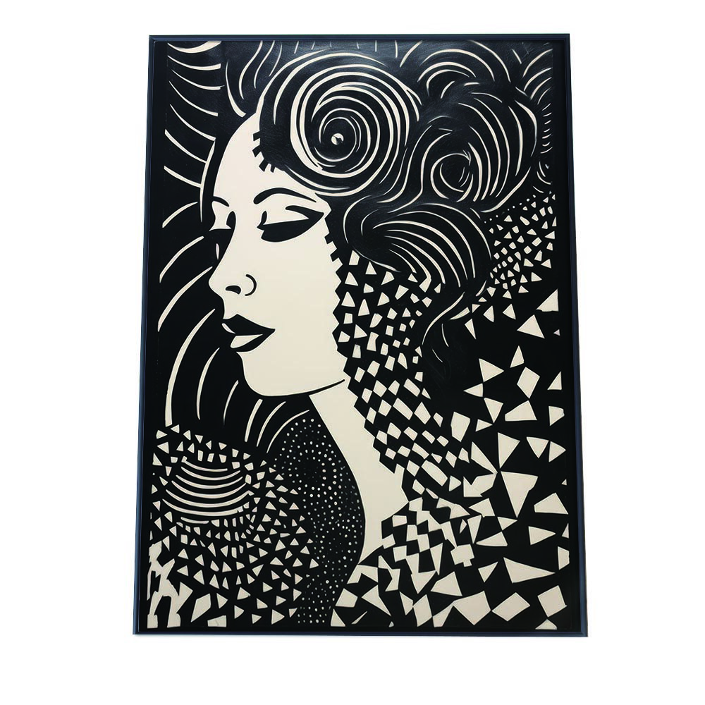 白黒 女性 アート イラスト 漫画 版画風 ポスター インテリア おしゃれ ファッション ポスター フォト オシャレ アート モダン ボヘミアン インダストリアル トラディショナル【lh-poster-2907】