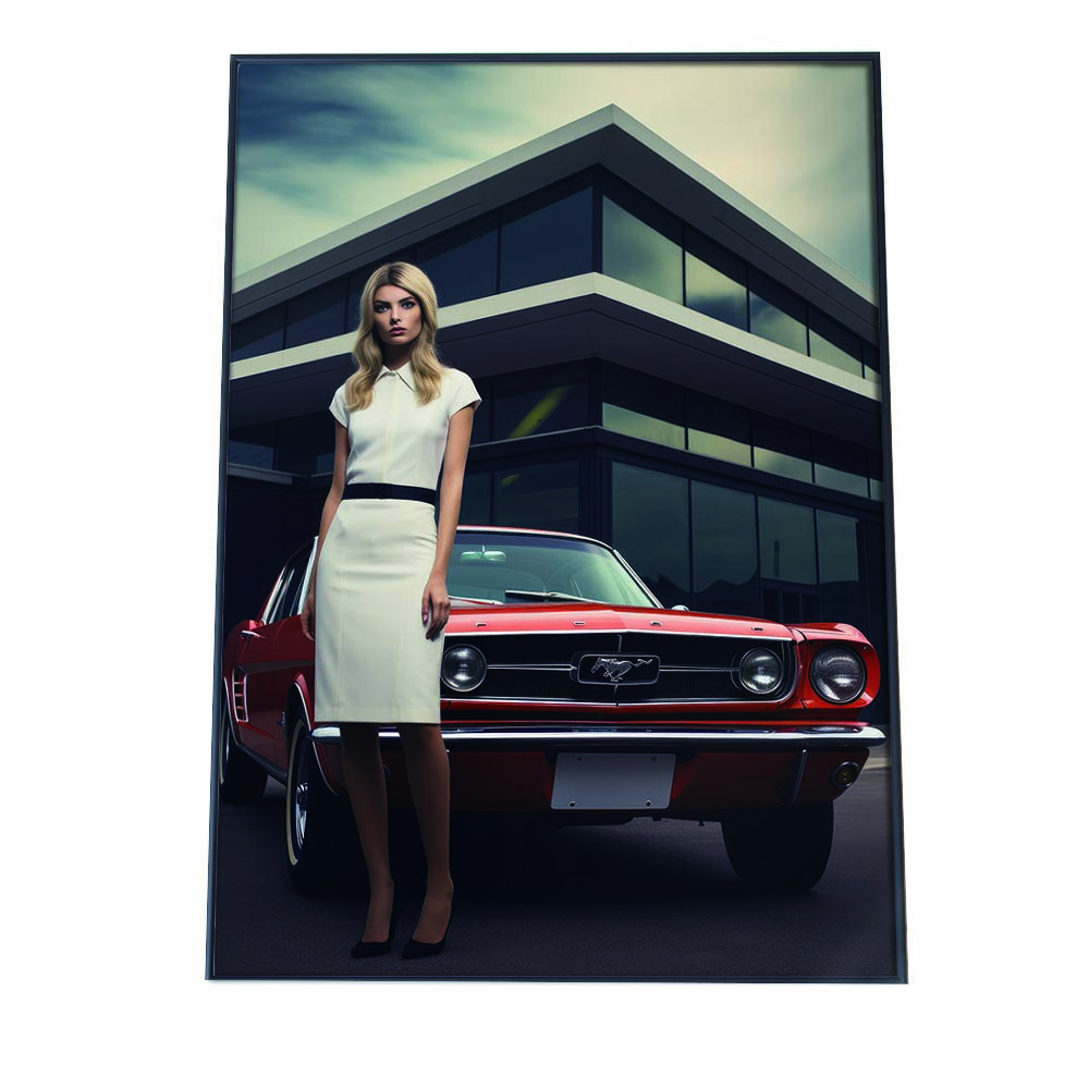 Rakuten - アメリカン ビンテージ クラシックカー マッスルカー 美女 ポスター インテリア おしゃれ ファッション モデル 車 レトロ アンティーク オシャレ アート モダン シンプル【lh-poster-2916】