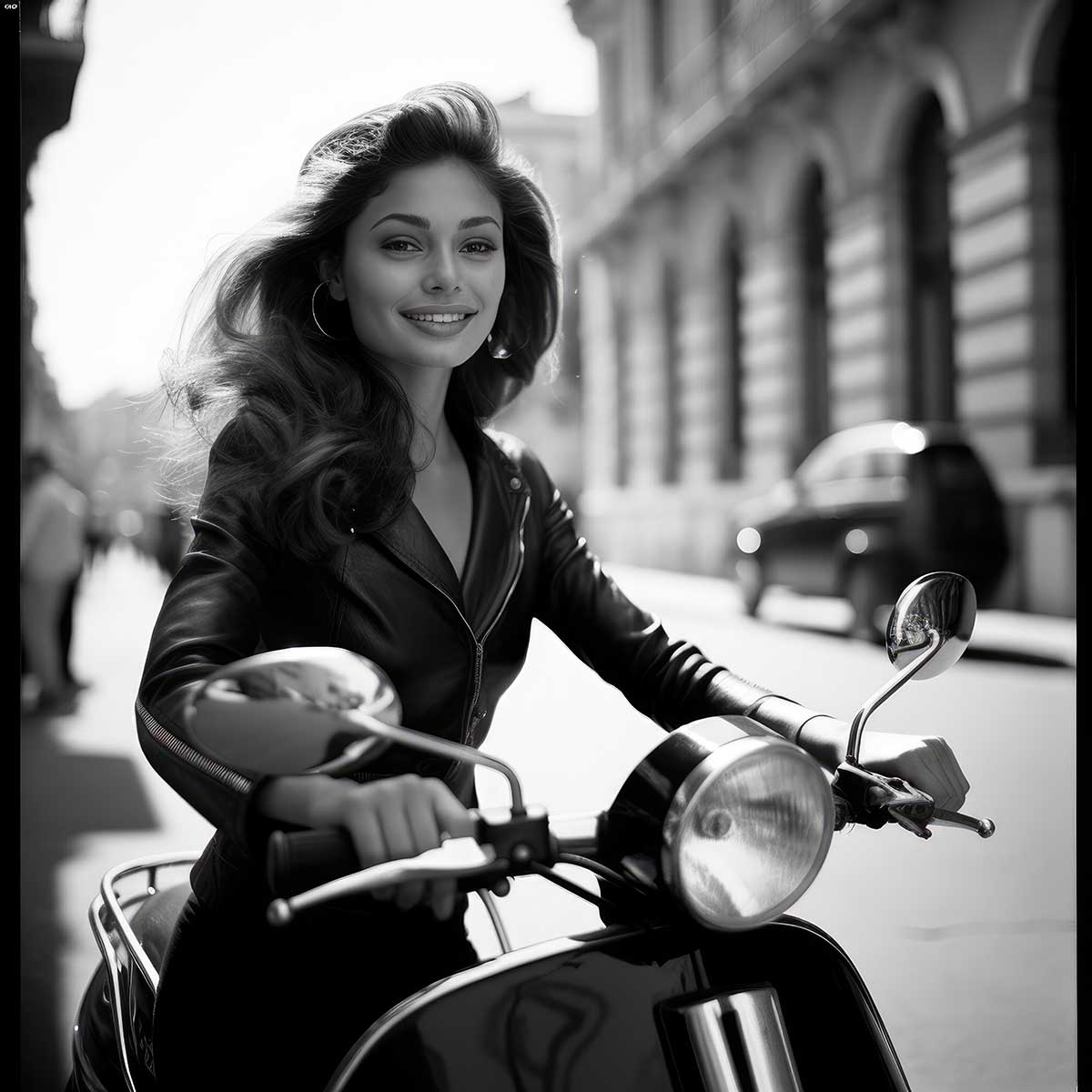 ガールズフォト 正方形ポスター 女性 モデル ポートレート 白黒 モノクロ 写真 人物画 カッコイイ四角 デザイン ポスター スクエア 5センチ刻みでサイズ豊富 インテリア デザイン プリント 絵画 オフィス 住宅 店舗 お洒落 かっこいい【sq-poster-128】