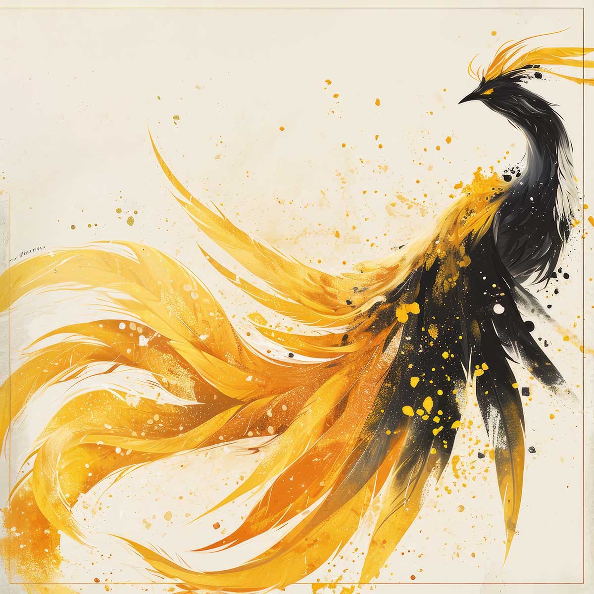 鳳凰 ほうおう フェニックス 開運 正方形ポスター 豪華 絵画風 掛け軸風 浮世絵 金運 開運 グッズ 魔除け 鬼門 風水 幸せ 幸福 金 ゴールド 福 四角 デザイン ポスター スクエア インテリア デザイン プリント お洒落 かっこいい【sq-poster-1341】のサムネイル