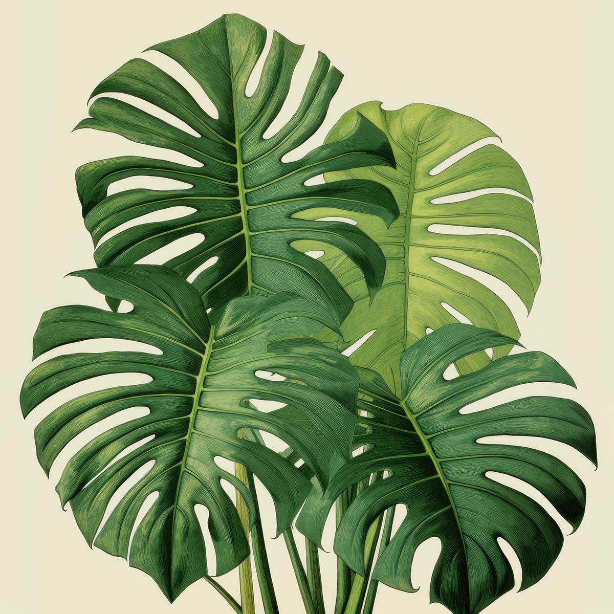 モンステラ 正方形ポスター 植物 ジャングル グリーン ウォール 壁掛け 草 風水 金運 葉っぱ 自然 景色四角 デザイン ポスター スクエア 5センチ刻みでサイズ豊富 インテリア デザイン プリント 絵画 オフィス 住宅 店舗 お洒落 かっこいい【sq-poster-348】