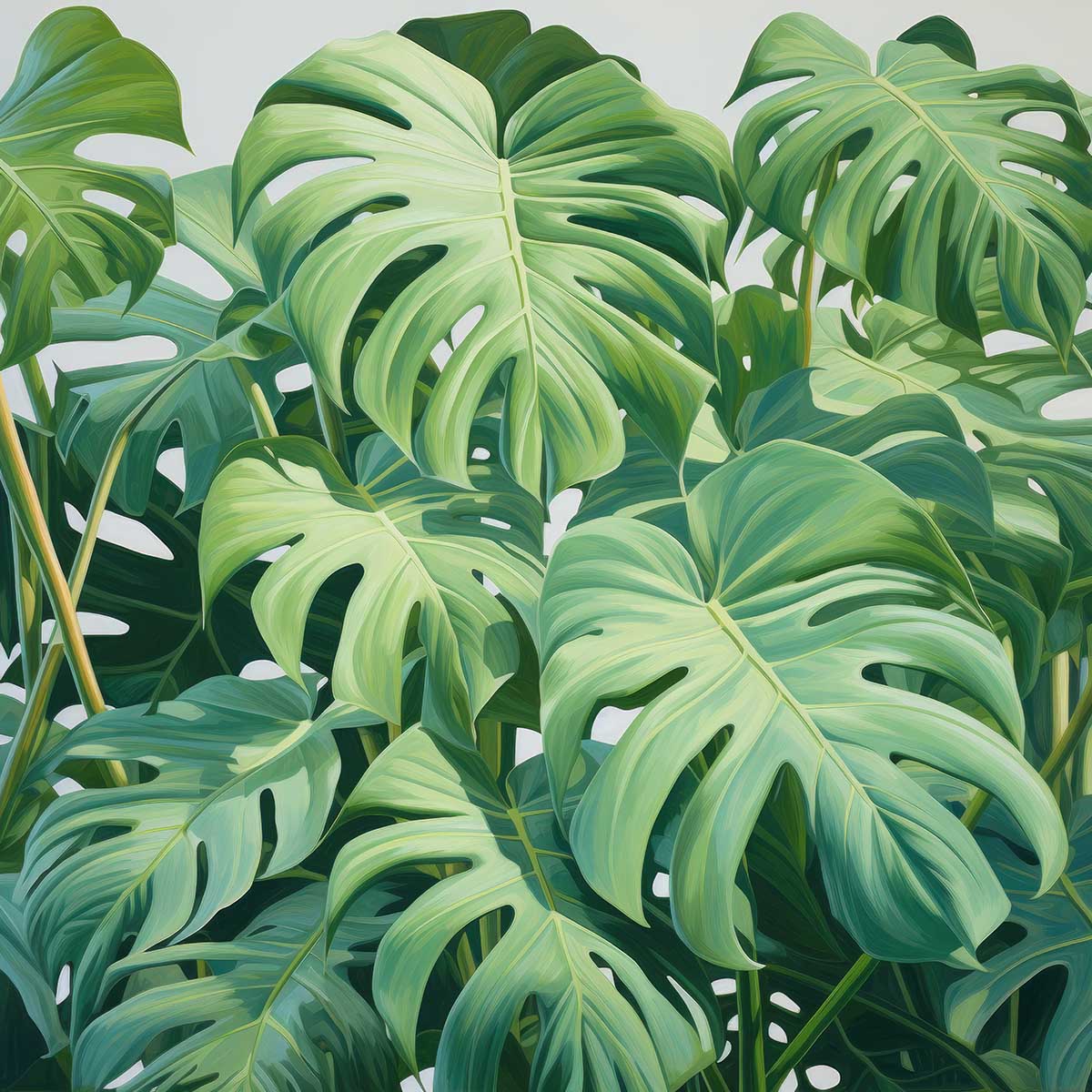 モンステラ 正方形ポスター 植物 ジャングル グリーン ウォール 壁掛け 草 風水 金運 葉っぱ 自然 景色四角 デザイン ポスター スクエア 5センチ刻みでサイズ豊富 インテリア デザイン プリント 絵画 オフィス 住宅 店舗 お洒落 かっこいい【sq-poster-400】