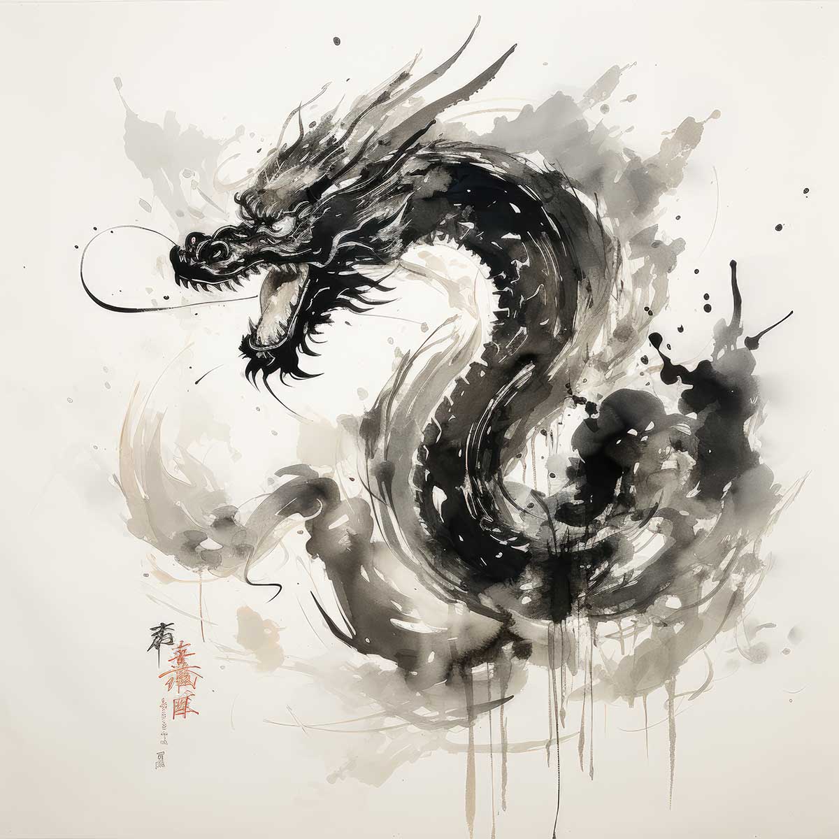 ドラゴン 辰年 龍 画 竜 竜神 正方形ポスター 干支 2024 縁起物 グッズ アイテム 竜神様 神龍 金運 幸福 四角 デザイン ポスター スクエア 5センチ刻みでサイズ豊富 インテリア デザイン プリント 絵画 オフィス 住宅 店舗 お洒落 かっこいい【sq-poster-684】のサムネイル