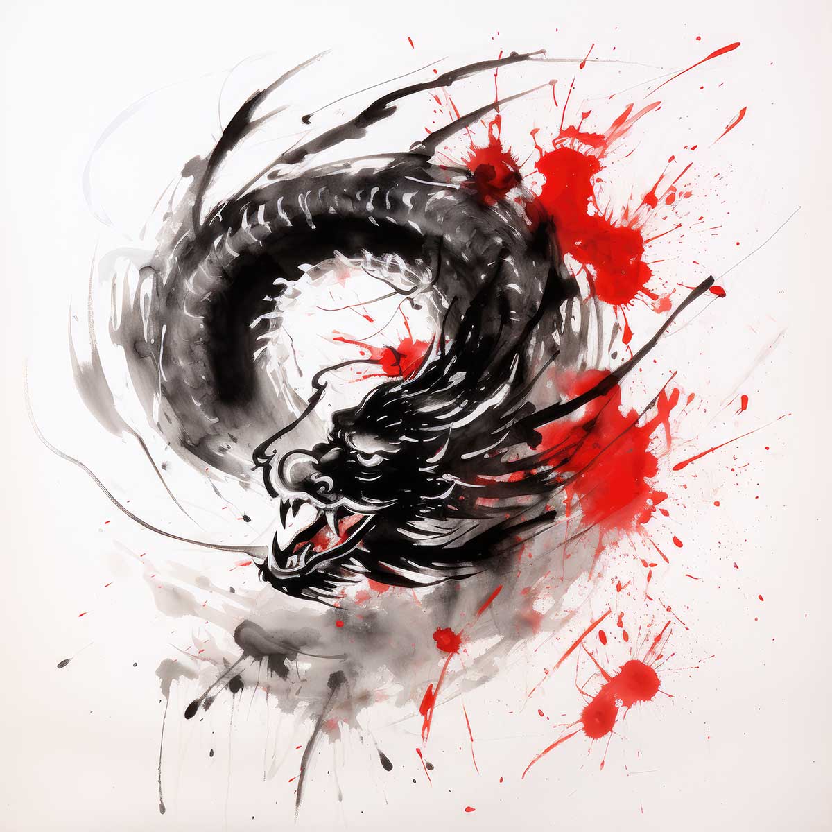 Rakuten - ドラゴン 辰年 龍 画 竜 竜神 正方形ポスター 干支 2024 縁起物 グッズ アイテム 竜神様 神龍 金運 幸福 四角 デザイン ポスター スクエア 5センチ刻みでサイズ豊富 インテリア デザイン プリント 絵画 オフィス 住宅 店舗 お洒落 かっこいい【sq-poster-730】