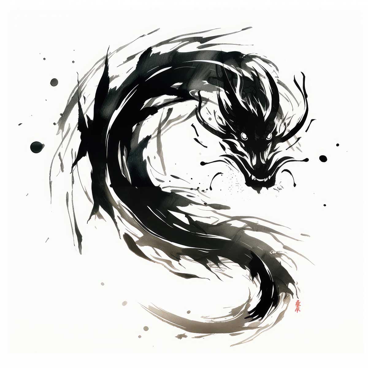 Rakuten - ドラゴン 辰年 龍 画 竜 竜神 正方形ポスター 干支 2024 縁起物 グッズ アイテム 竜神様 神龍 金運 幸福 四角 デザイン ポスター スクエア 5センチ刻みでサイズ豊富 インテリア デザイン プリント 絵画 オフィス 住宅 店舗 お洒落 かっこいい【sq-poster-742】