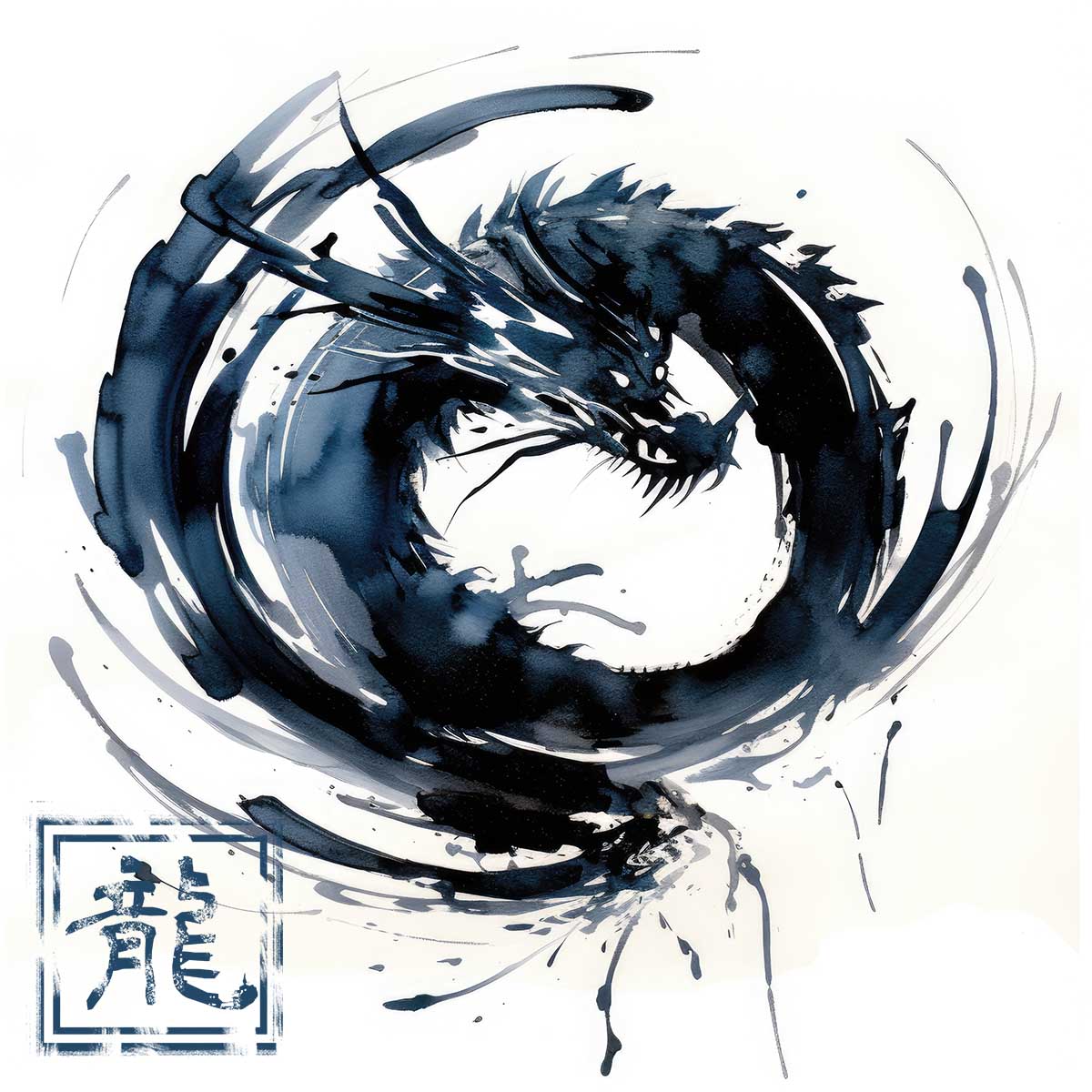 Rakuten - ドラゴン 辰年 龍 画 竜 竜神 正方形ポスター 干支 2024 縁起物 グッズ アイテム 竜神様 神龍 金運 幸福 四角 デザイン ポスター スクエア 5センチ刻みでサイズ豊富 インテリア デザイン プリント 絵画 オフィス 住宅 店舗 お洒落 かっこいい【sq-poster-809】