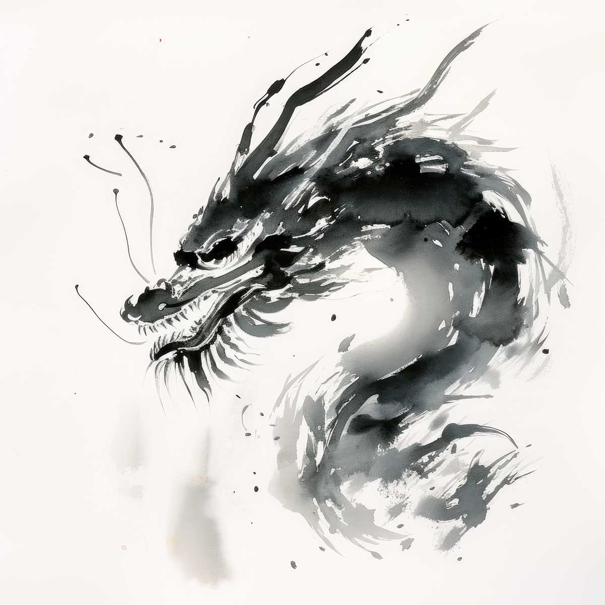 ドラゴン 辰年 龍 画 竜 竜神 正方形ポスター 干支 2024 縁起物 グッズ アイテム 竜神様 神龍 金運 幸福 四角 デザイン ポスター スクエア 5センチ刻みでサイズ豊富 インテリア デザイン プリント 絵画 オフィス 住宅 店舗 お洒落 かっこいい【sq-poster-822】