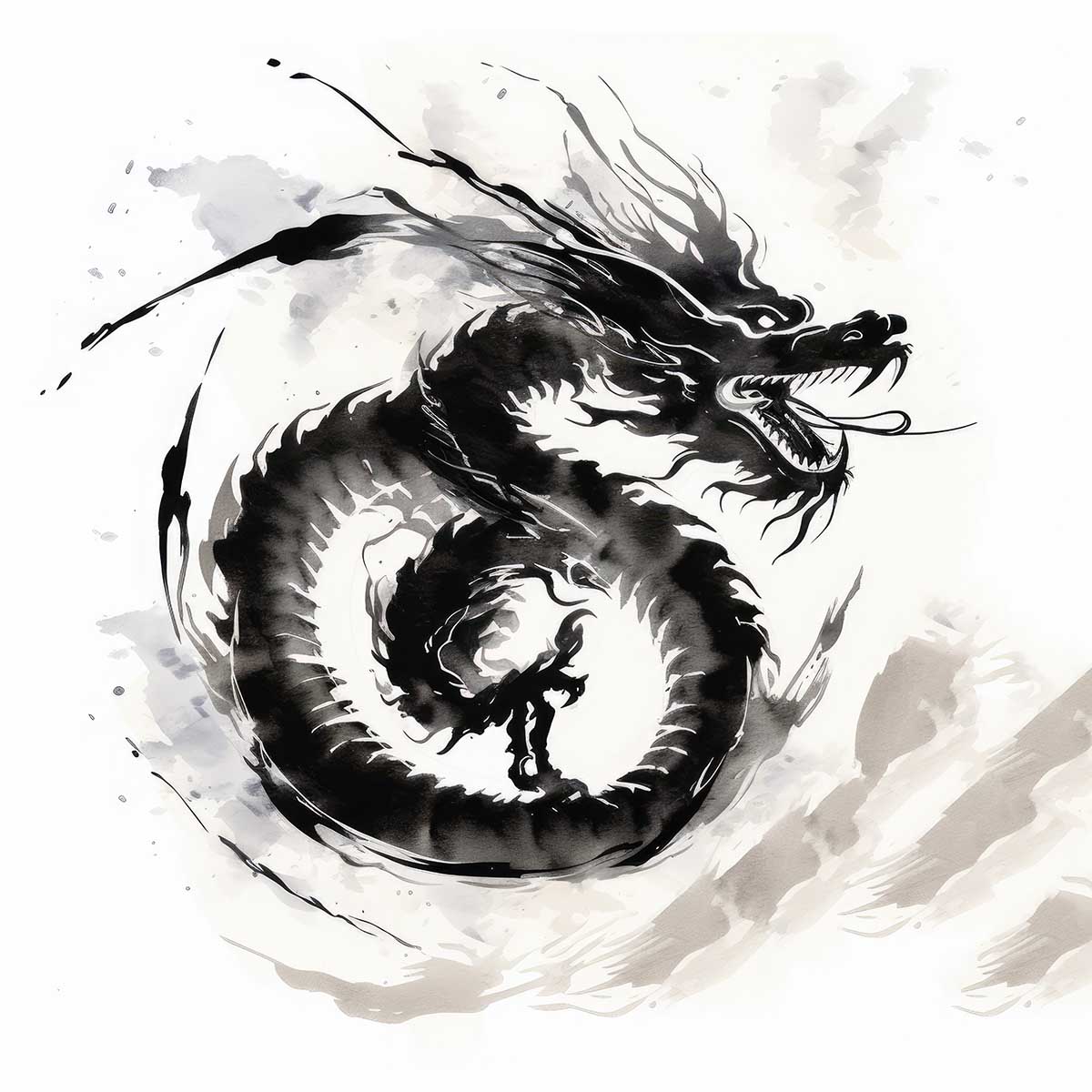 ドラゴン 辰年 龍 画 竜 竜神 正方形ポスター 干支 2024 縁起物 グッズ アイテム 竜神様 神龍 金運 幸福 四角 デザイン ポスター スクエア 5センチ刻みでサイズ豊富 インテリア デザイン プリント 絵画 オフィス 住宅 店舗 お洒落 かっこいい【sq-poster-826】