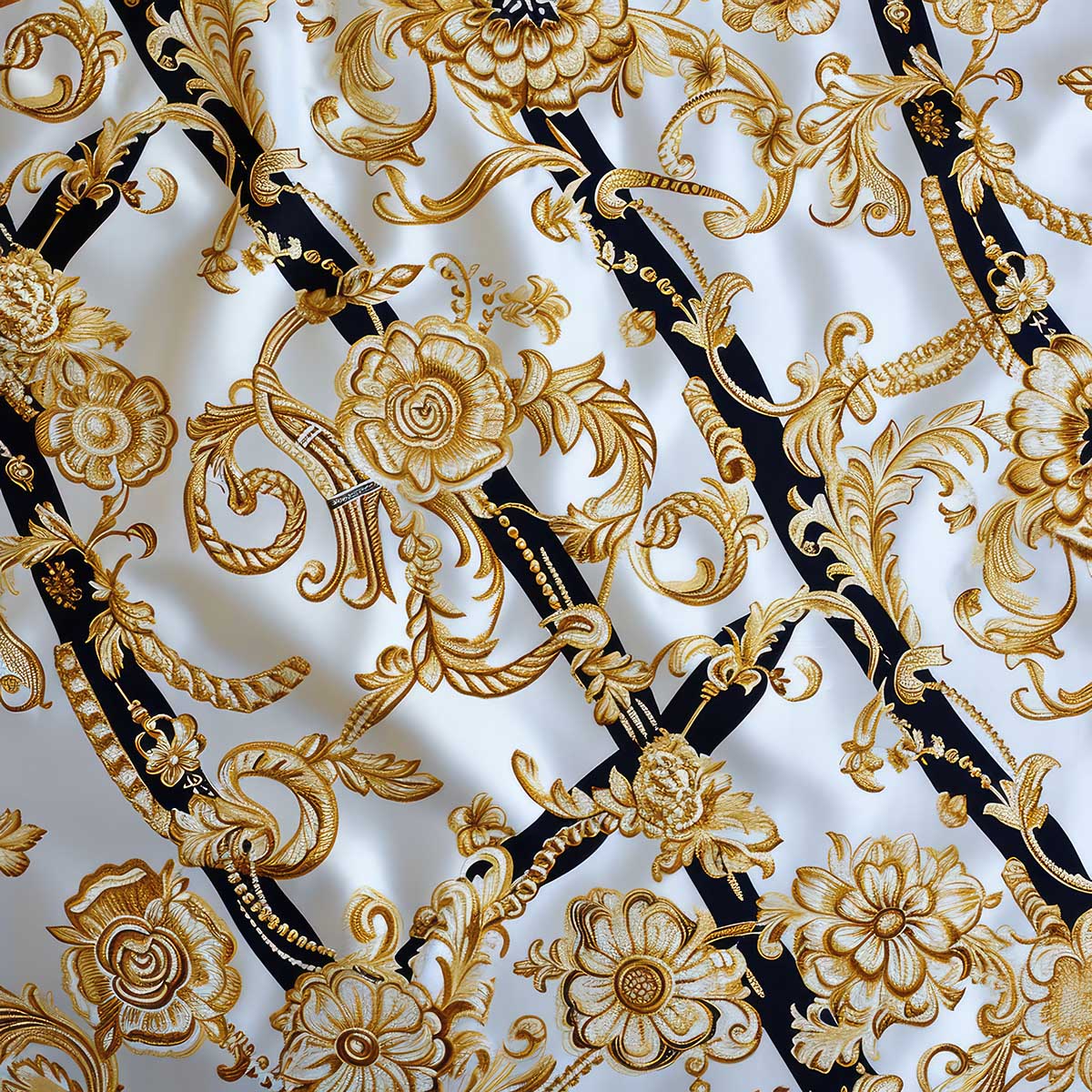 金 ゴシックチェーン ヨーロッパ バロック ゴールド 鎖 派手 正方形ポスター 四角 デザイン ポス ...