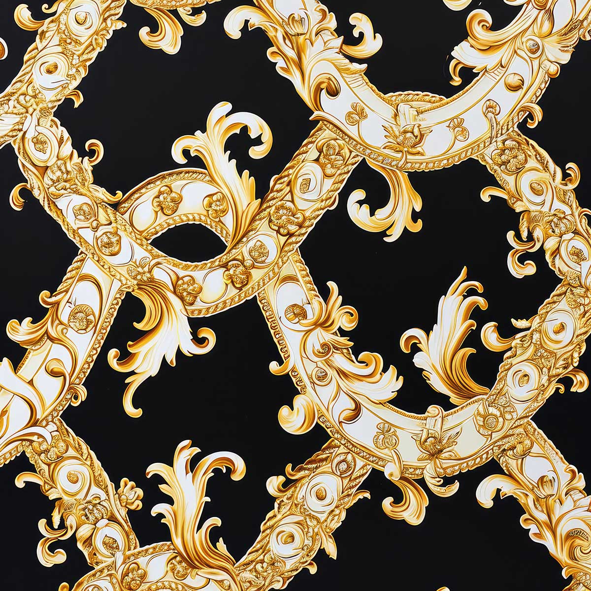 金 ゴシックチェーン ヨーロッパ バロック ゴールド 鎖 派手 正方形ポスター 四角 デザイン ポス ...