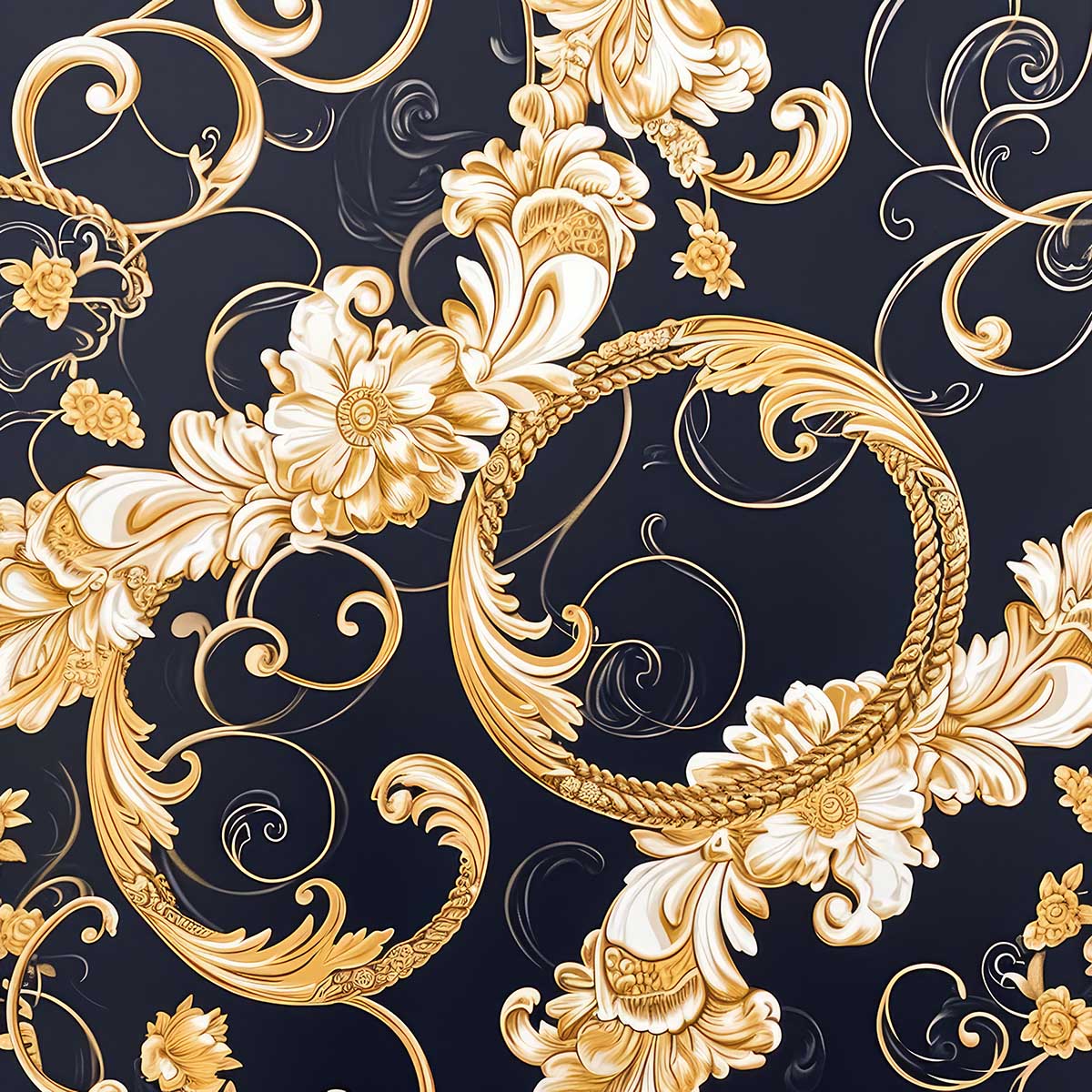 金 ゴシックチェーン ヨーロッパ バロック ゴールド 鎖 派手 正方形ポスター 四角 デザイン ポス ...