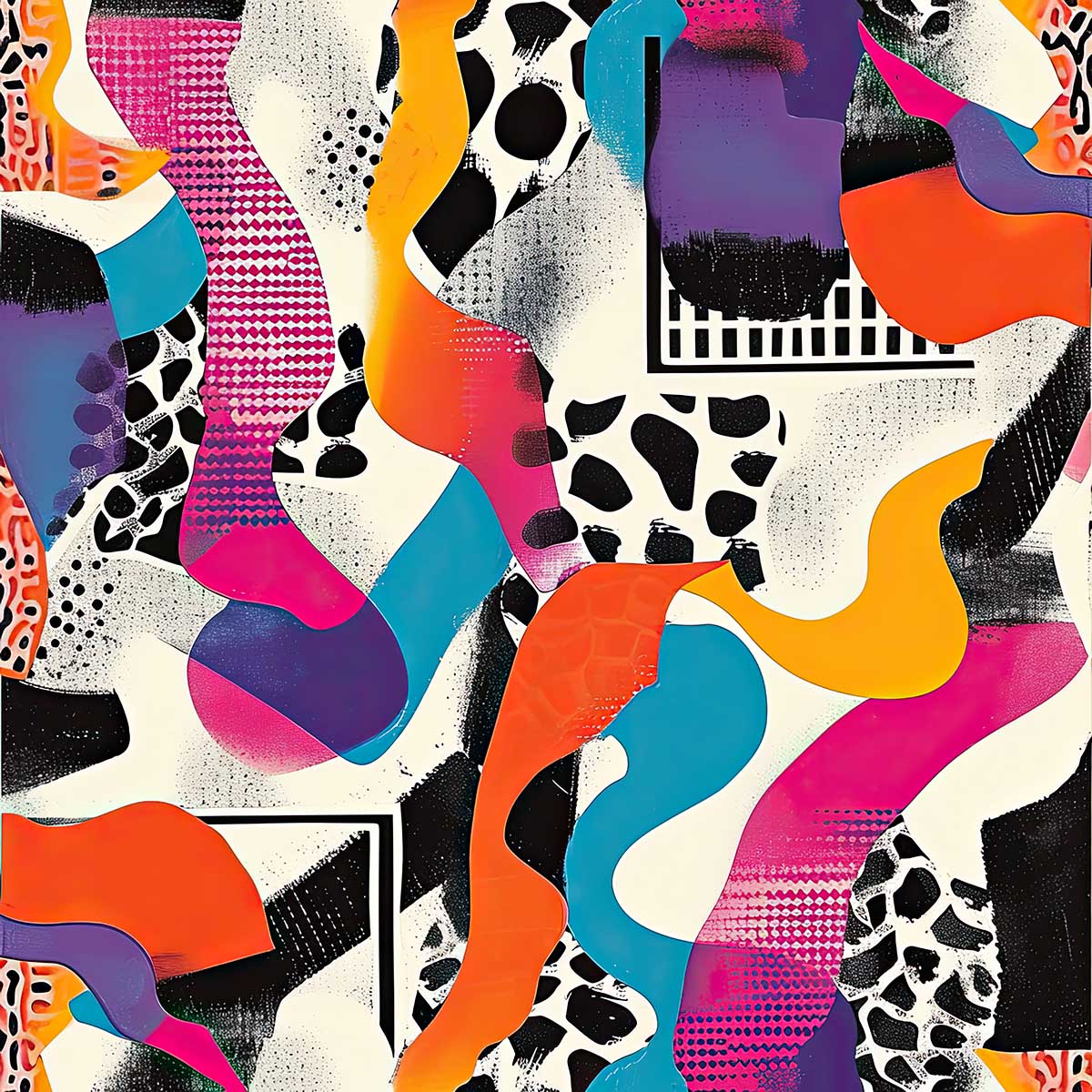 レトロサイケデリック 北欧 幾何学 カラフル パターン 正方形ポスター 四角 デザイン ポスター スクエア インテリア デザイン プリント 絵画 オフィス 住宅 店舗 お洒落 かっこいい【sq-poster-1682】