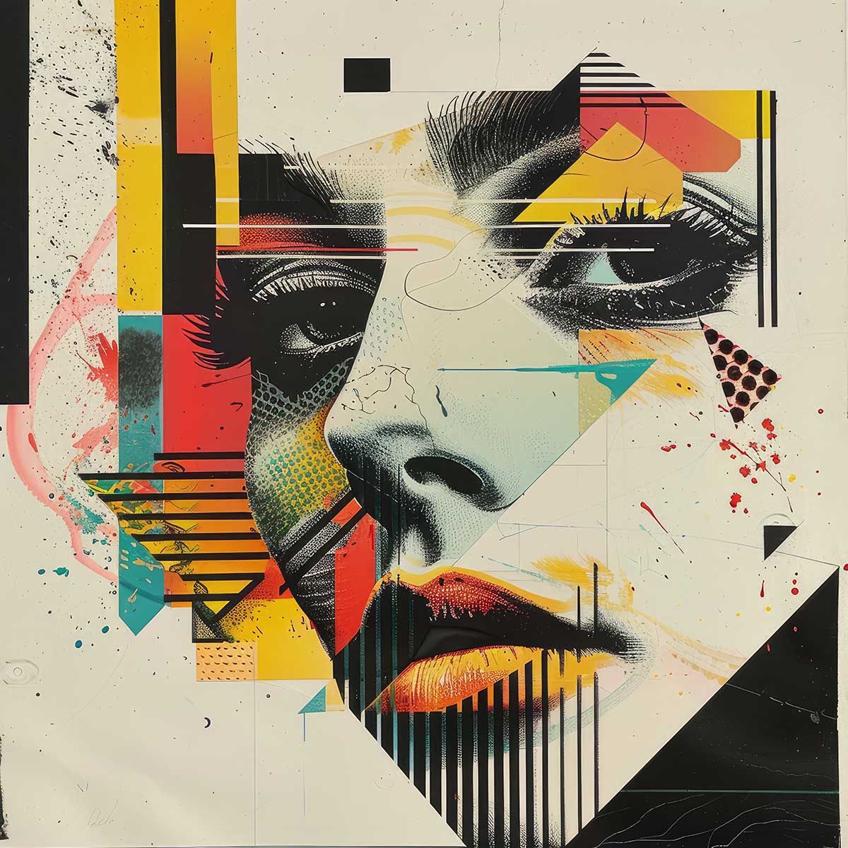 モデル ガールズ ウーマン フェミニン アバンギャルド アート 前衛的 ド派手 正方形ポスター 四角 イノベーション 先駆的 パフォーマンスアート 画家 スクエア インテリア デザイン プリント 絵画 オフィス 【sq-poster-2128】