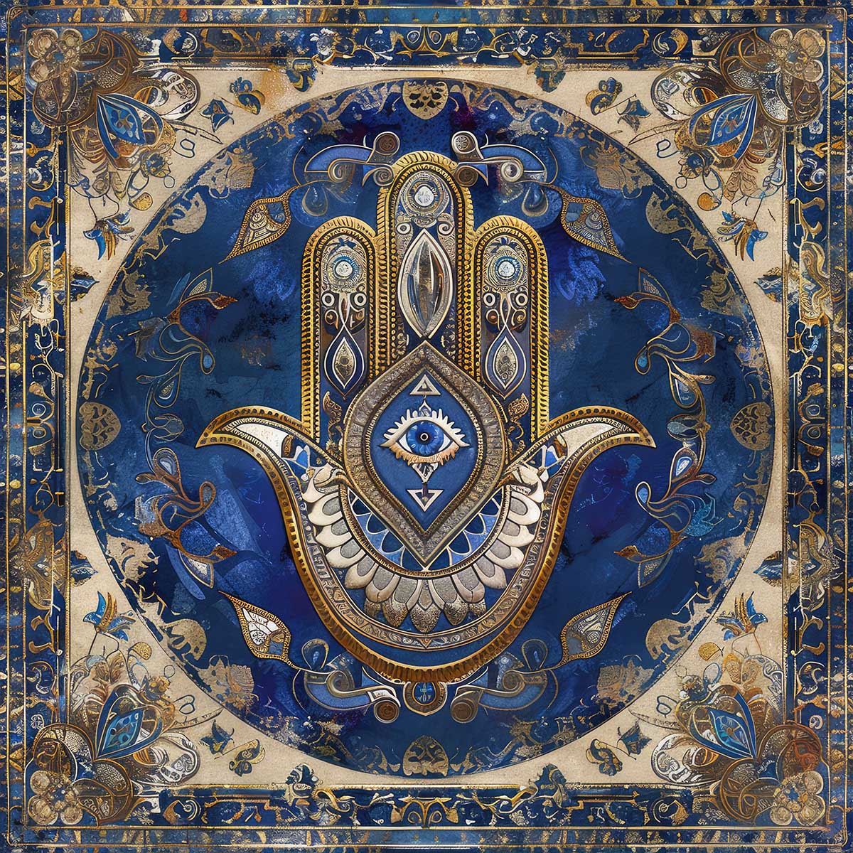 ハムサ ハムザ プロテクション アートポスター シンボル 幸運 守護 目 手 正方形ポスター 四角 デザイン ポスター スクエア インテリア デザイン プリント 絵画 オフィス 住宅 店舗 お洒落 かっこいい【sq-poster-2832】