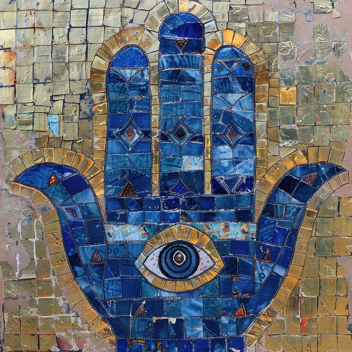 ハムサ ハムザ プロテクション アートポスター シンボル 幸運 守護 目 手 正方形ポスター 四角 デザイン ポスター スクエア インテリア デザイン プリント 絵画 オフィス 住宅 店舗 お洒落 かっこいい【sq-poster-2833】