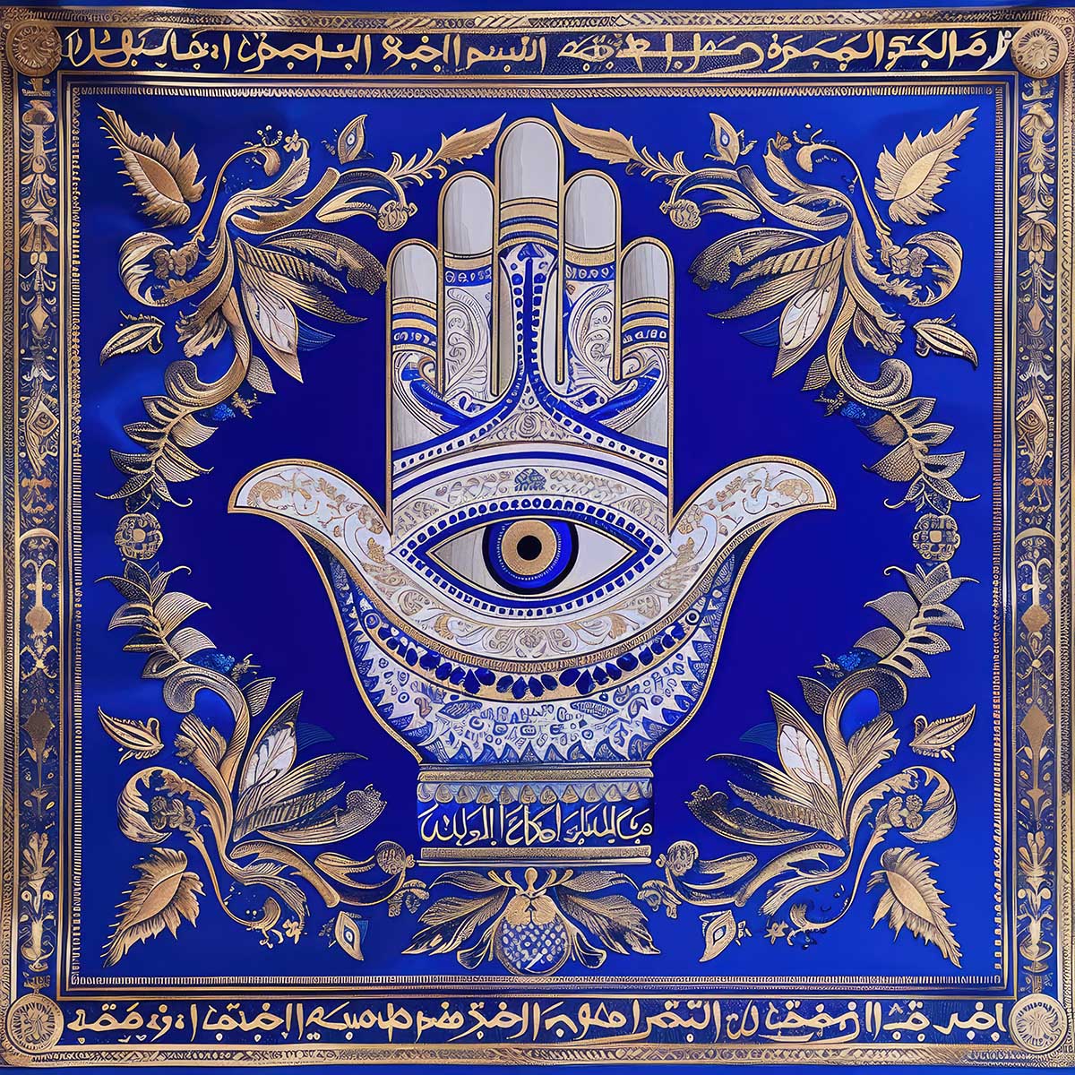 ハムサ ハムザ プロテクション アートポスター シンボル 幸運 守護 目 手 正方形ポスター 四角 デザイン ポスター スクエア インテリア デザイン プリント 絵画 オフィス 住宅 店舗 お洒落 かっこいい【sq-poster-2841】