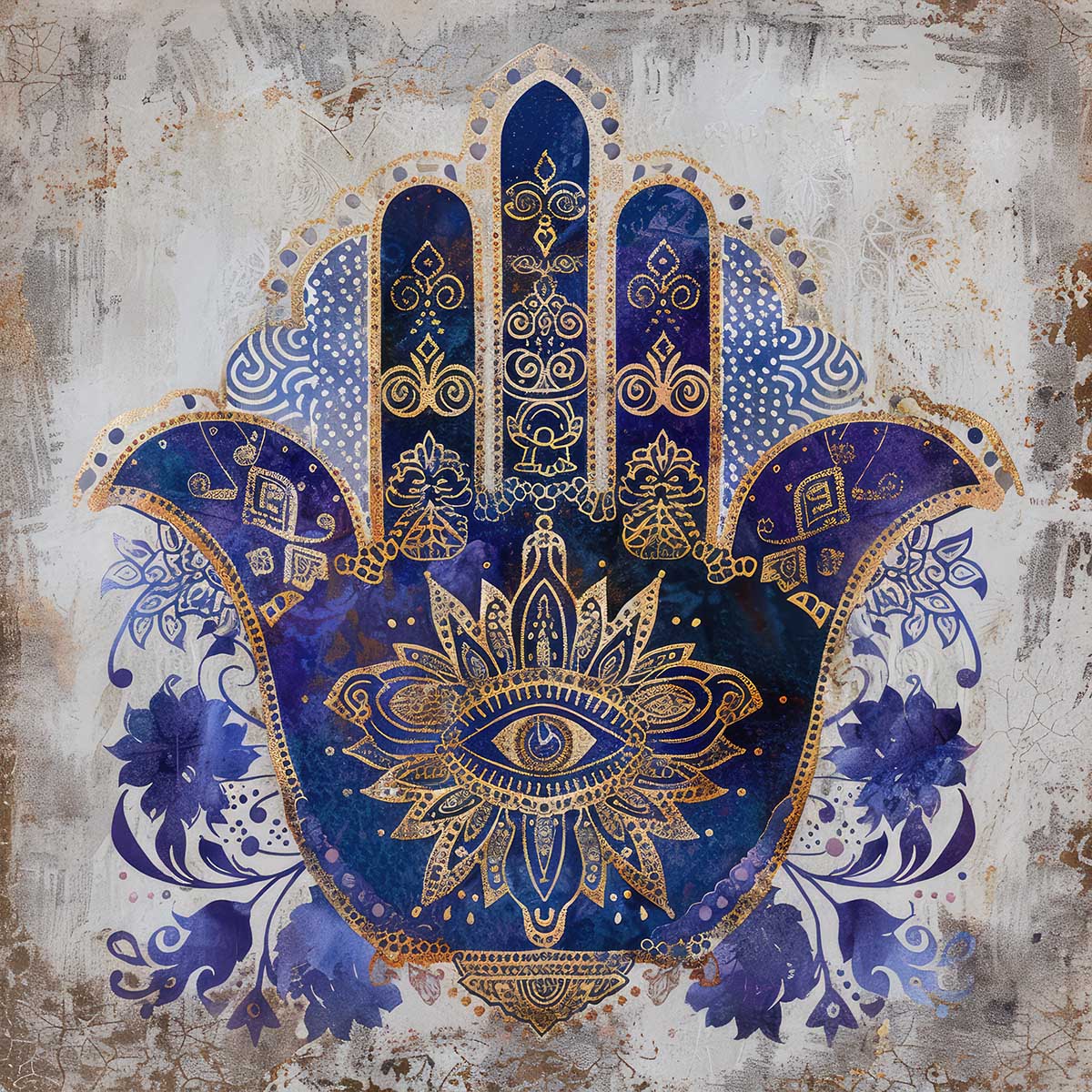 ハムサ ハムザ プロテクション アートポスター シンボル 幸運 守護 目 手 正方形ポスター 四角 デザイン ポスター スクエア インテリア デザイン プリント 絵画 オフィス 住宅 店舗 お洒落 かっこいい【sq-poster-2845】